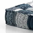 Ethnic Square Pouf in Patchwork Fabric or Velvet - Fiber Viadurini
