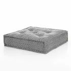 Ethnic Square Pouf in Patchwork Fabric or Velvet - Fiber Viadurini