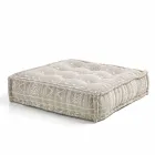 Ethnic Square Pouf in Patchwork Fabric or Velvet - Fiber Viadurini