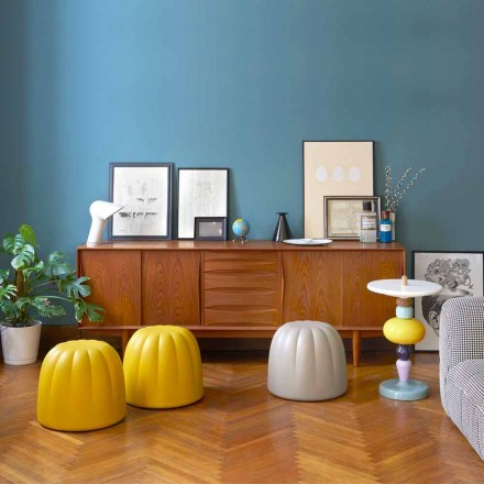 Soft colored pouf Slide Gelee in polyurethane made in Italy Viadurini