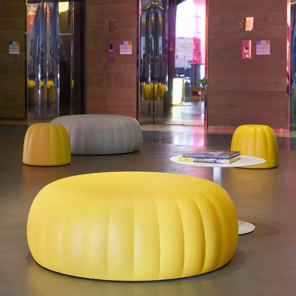 Soft colored pouf Slide Gelee in polyurethane made in Italy Viadurini
