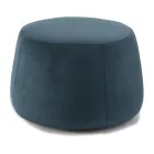 Soft Round Living Room Pouf in Colored Velvet 3 Sizes - Evelyne Viadurini