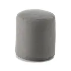 Soft Round Pouf for Indoor or Outdoor Living Room in Colored Fabric - Naemi Viadurini