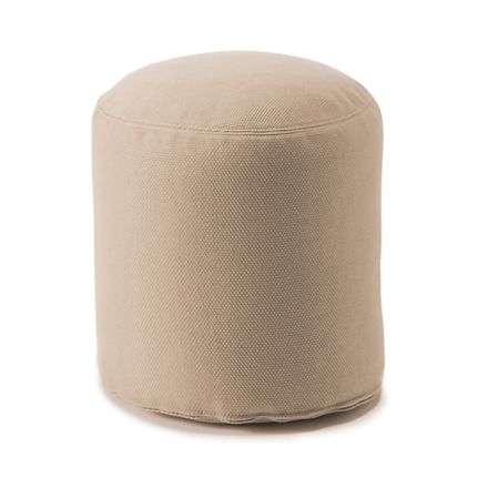 Soft Round Pouf for Indoor or Outdoor Living Room in Colored Fabric - Naemi Viadurini