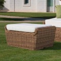 Pouf Outdoor Bench in Woven Synthetic Rattan Luxury Design - Yves