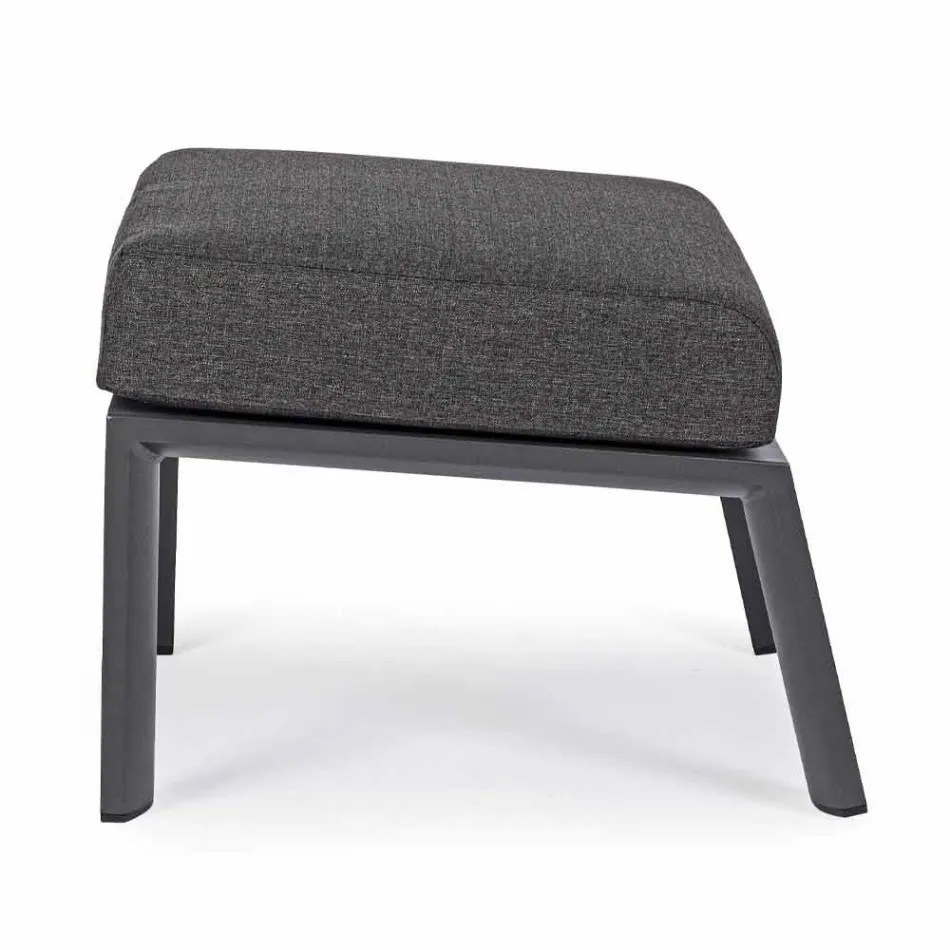 Pouf Footrest in Removable Fabric and Painted Aluminum - Nathy Viadurini