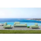 Square Outdoor Design Pouf in Metal and Fabric Made in Italy - Selia Viadurini