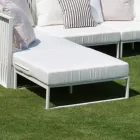 Square Pouf for Outdoor Aluminum 3 Finishes Luxury Design - Julie Viadurini