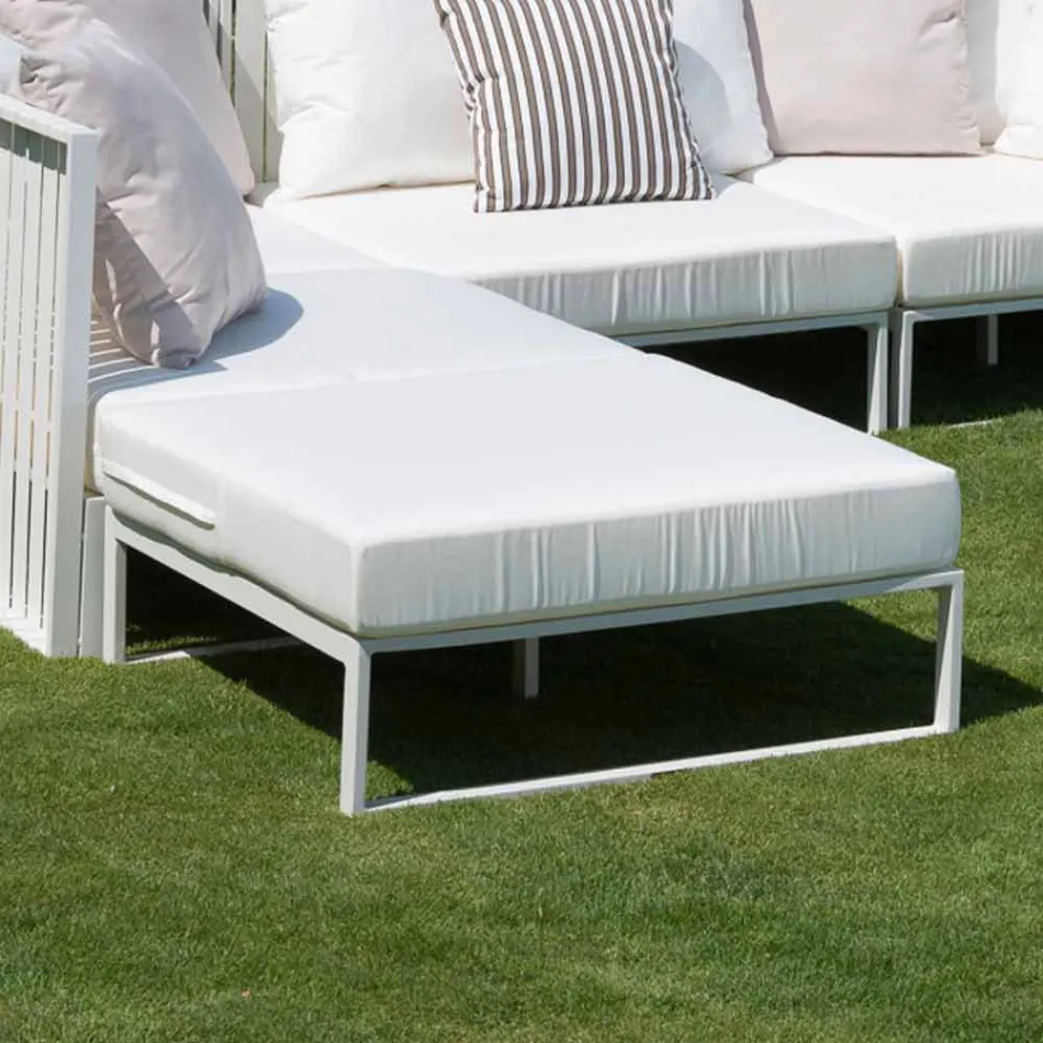 Square Pouf for Outdoor Aluminum 3 Finishes Luxury Design - Julie Viadurini