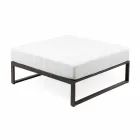 Square Pouf for Outdoor Aluminum 3 Finishes Luxury Design - Julie Viadurini