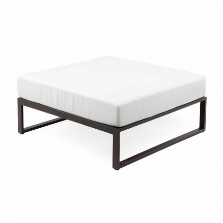 Square Pouf for Outdoor Aluminum 3 Finishes Luxury Design - Julie Viadurini