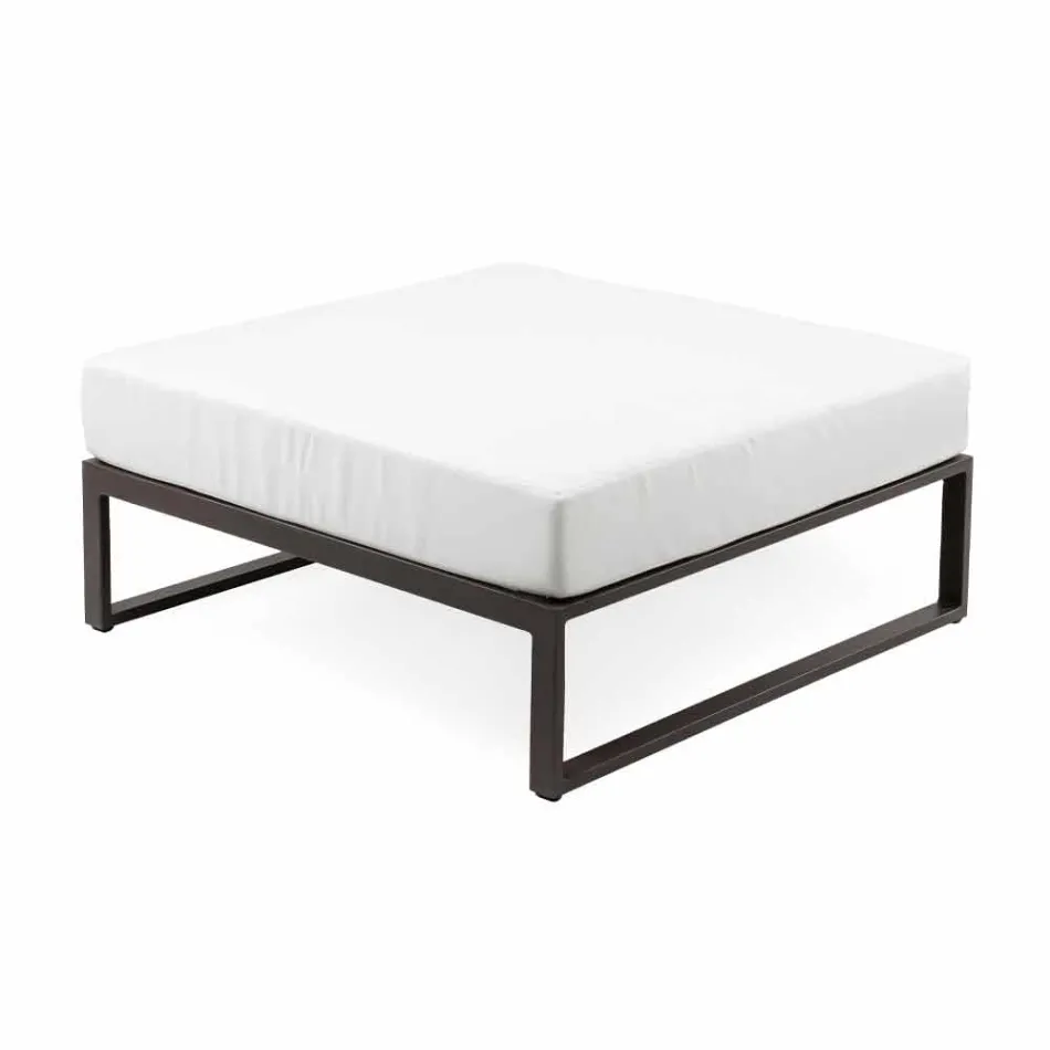 Square Pouf for Outdoor Aluminum 3 Finishes Luxury Design - Julie Viadurini