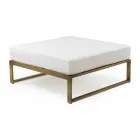 Square Pouf for Outdoor Aluminum 3 Finishes Luxury Design - Julie Viadurini