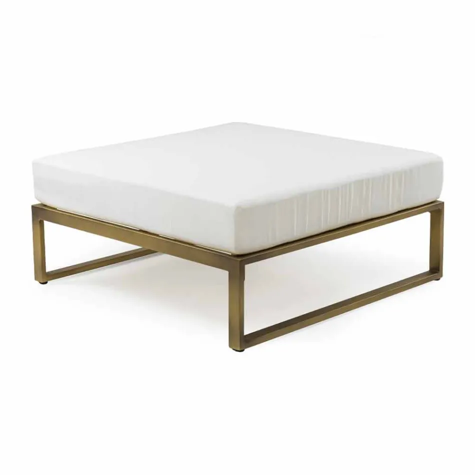 Square Pouf for Outdoor Aluminum 3 Finishes Luxury Design - Julie Viadurini