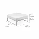 Square Pouf for Outdoor Aluminum 3 Finishes Luxury Design - Julie Viadurini