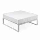 Square Pouf for Outdoor Aluminum 3 Finishes Luxury Design - Julie Viadurini