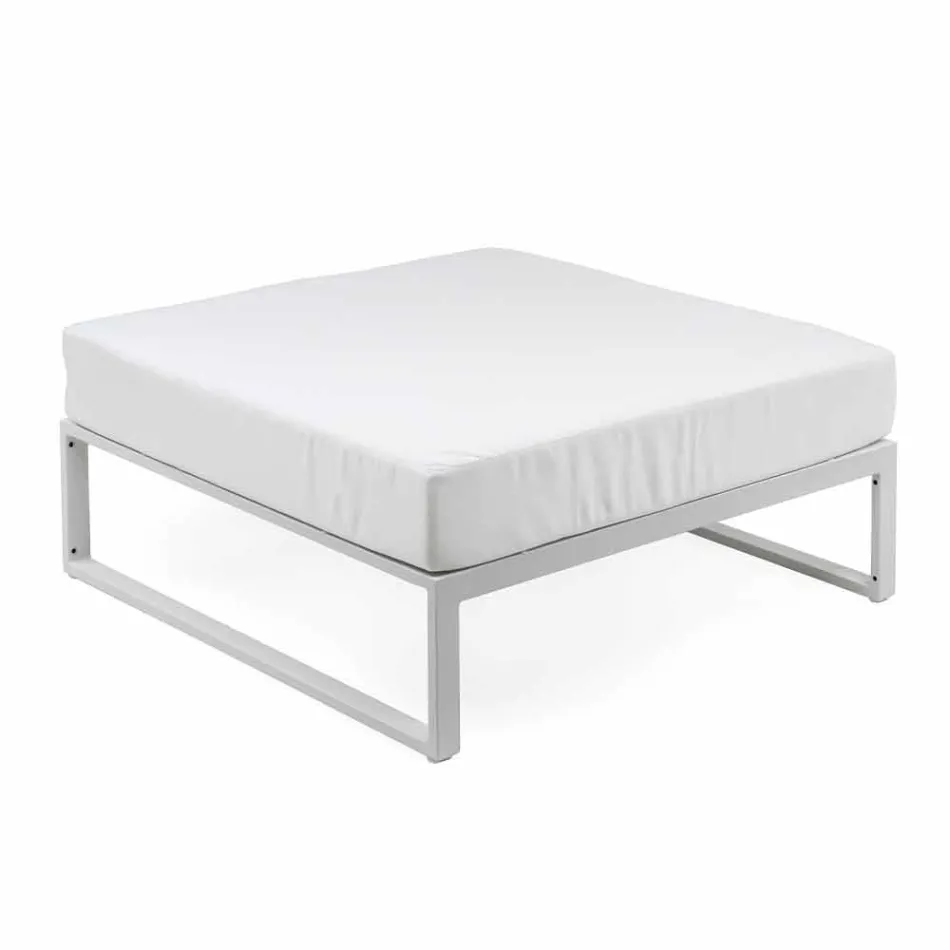 Square Pouf for Outdoor Aluminum 3 Finishes Luxury Design - Julie Viadurini