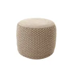 Round Garden Pouf in Polypropylene in 3 Colors Made in Italy - Francisco Viadurini