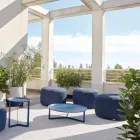 Round Garden Pouf in Polypropylene in 3 Colors Made in Italy - Francisco Viadurini