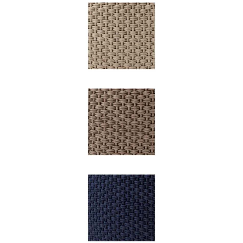 Round Garden Pouf in Polypropylene in 3 Colors Made in Italy - Francisco Viadurini