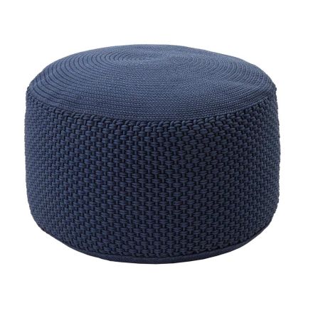 Round Garden Pouf in Polypropylene in 3 Colors Made in Italy - Francisco Viadurini