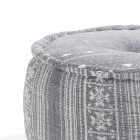 Round Pouf of Ethnic Design in Patchwork Fabric or Velvet - Fiber Viadurini