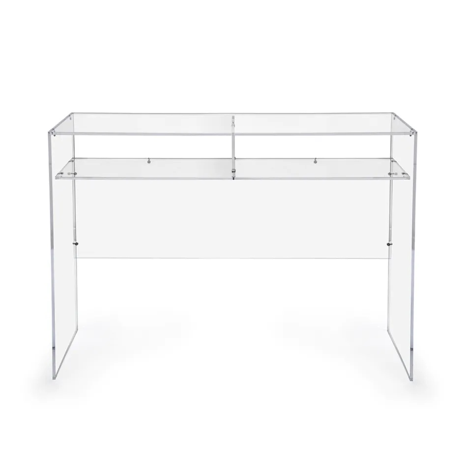 Practical Freestanding Desk in Transparent Plexiglass Made in Italy - Ghea Viadurini