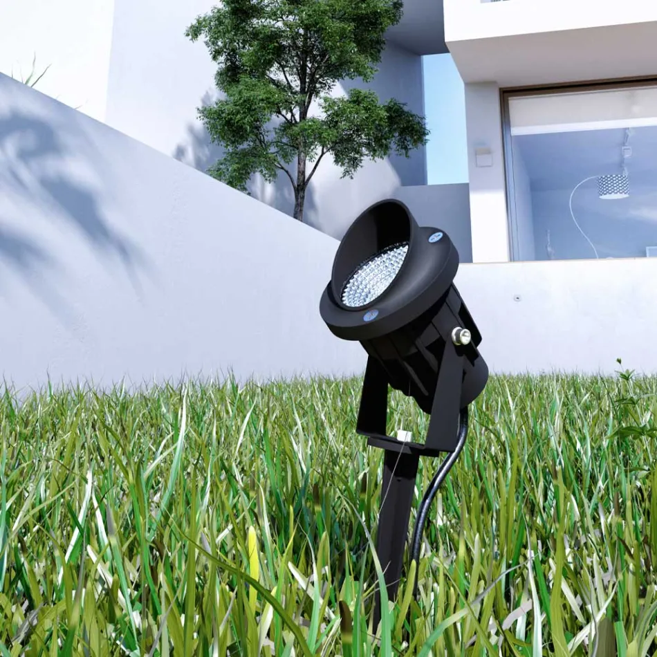 Projector LED Recessed Spotlight in Matt Black Aluminum 4 Pieces - Obrina Viadurini