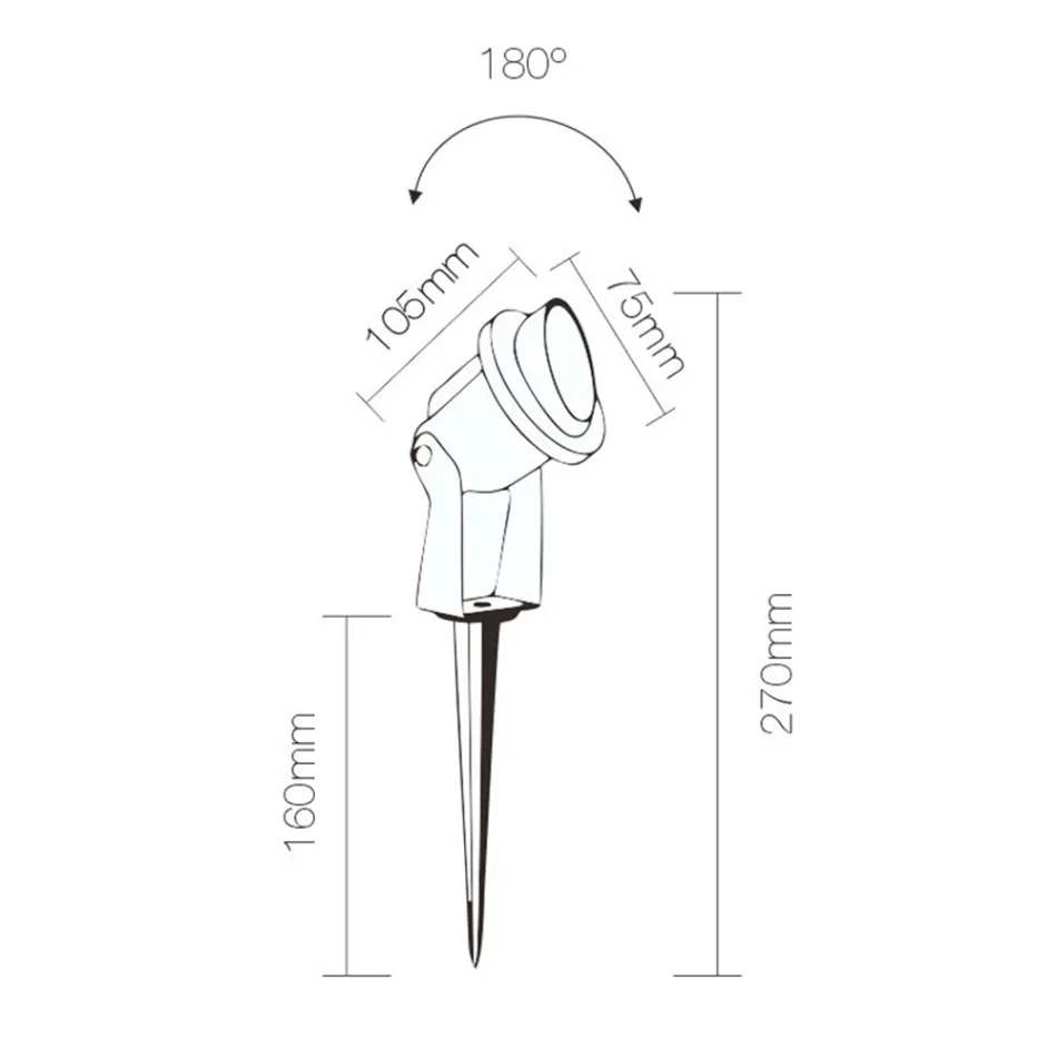 Projector LED Recessed Spotlight in Matt Black Aluminum 4 Pieces - Obrina Viadurini