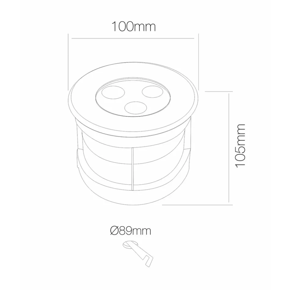 Round Spotlight with LED Outdoor in Stainless Steel - Dakota Viadurini