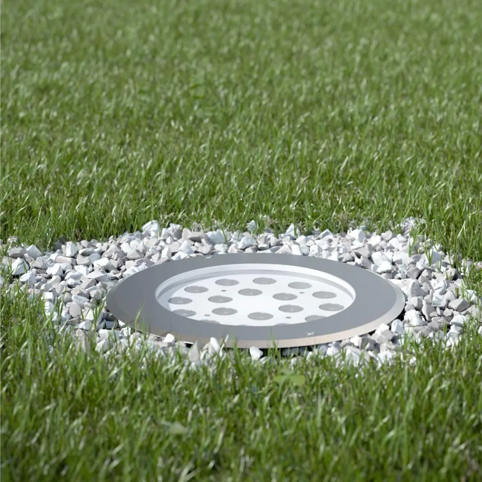 Round Spotlight with LED Outdoor in Stainless Steel - Dakota Viadurini