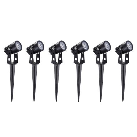 6-Piece Aluminum Round Spotlight with Led Outdoor Projector - Erio Viadurini