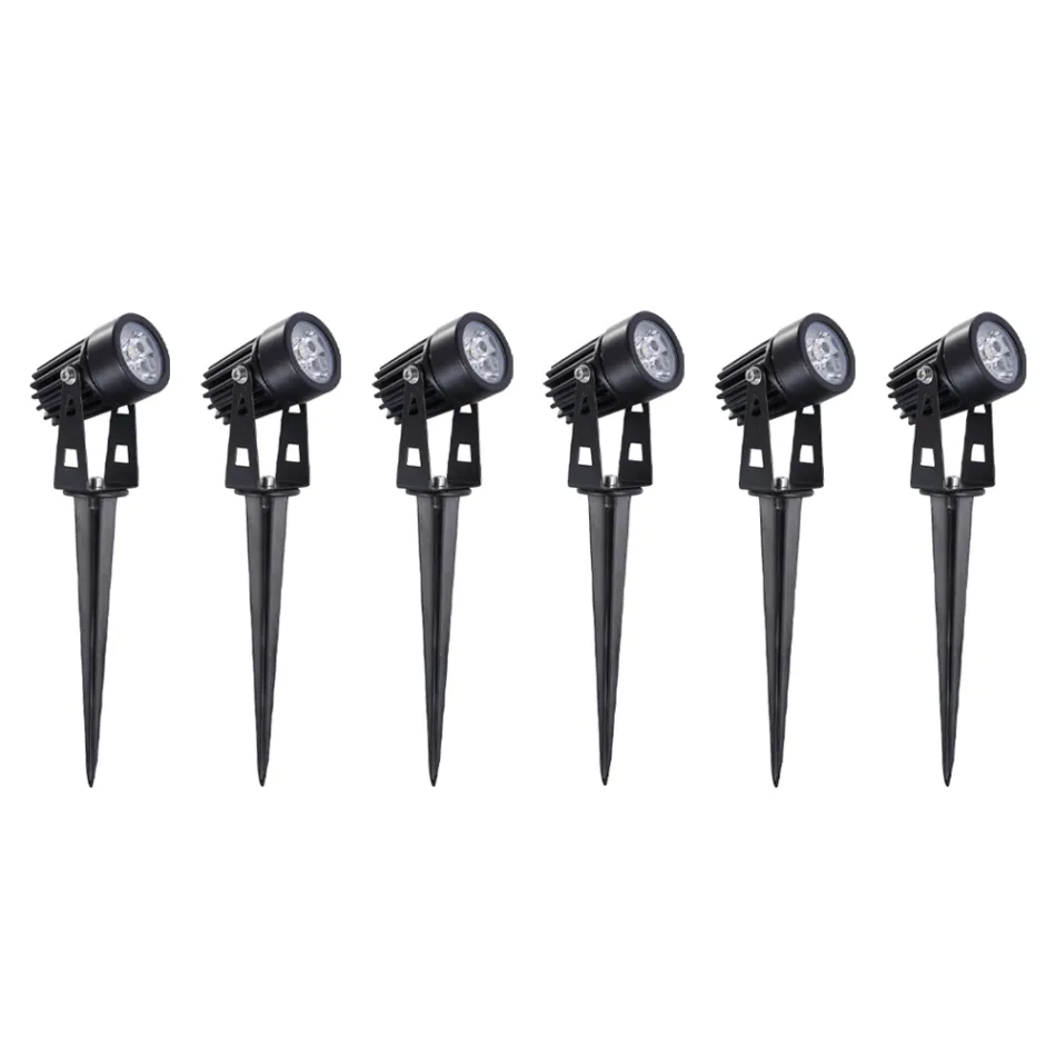 6-Piece Aluminum Round Spotlight with Led Outdoor Projector - Erio Viadurini