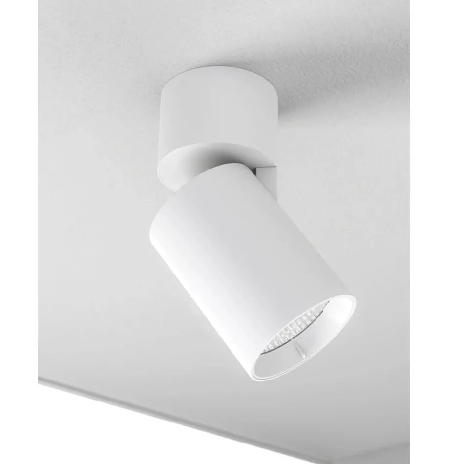 Adjustable Led Ceiling Light in White or Black Aluminum - Point Viadurini