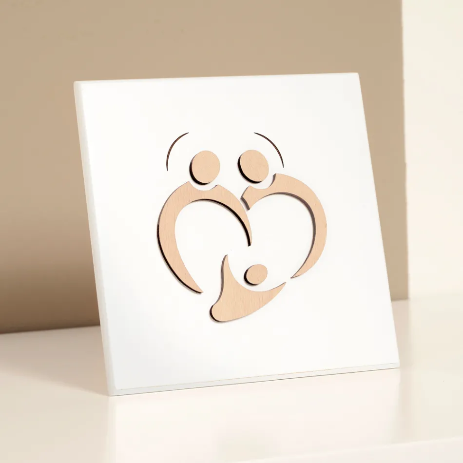 Holy Family Picture with Laser Engraving Made in Italy - Zuleika Viadurini