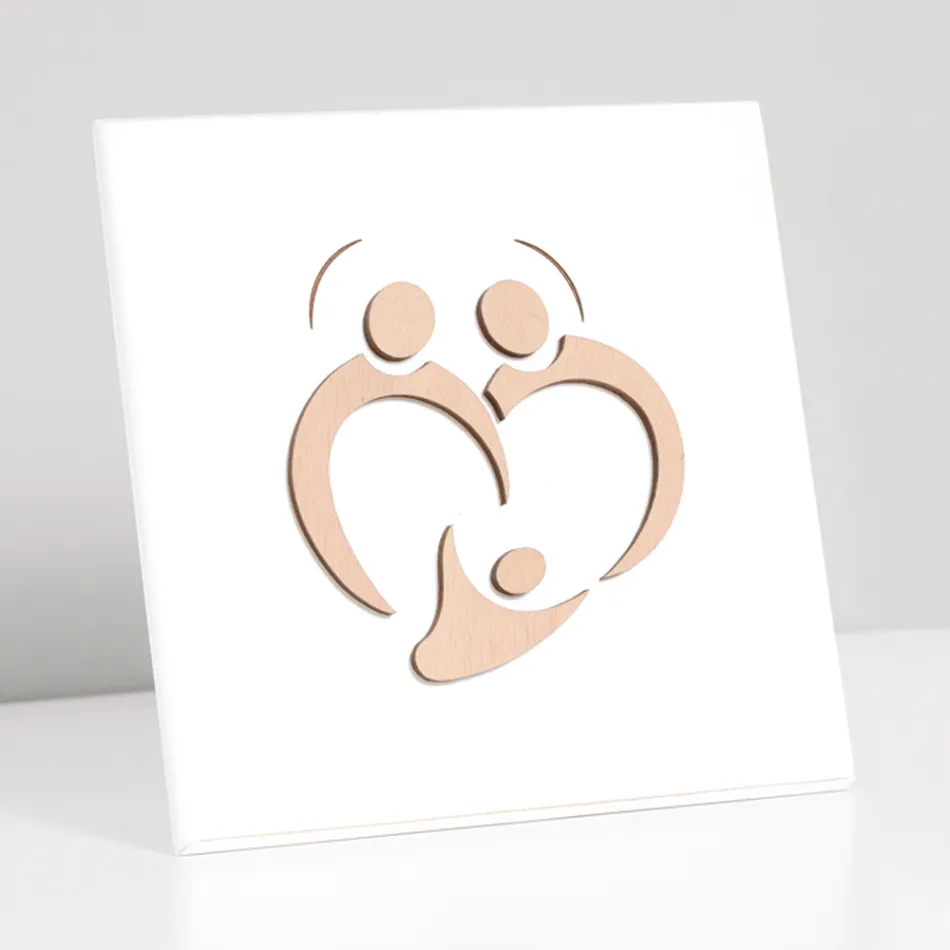 Holy Family Picture with Laser Engraving Made in Italy - Zuleika Viadurini