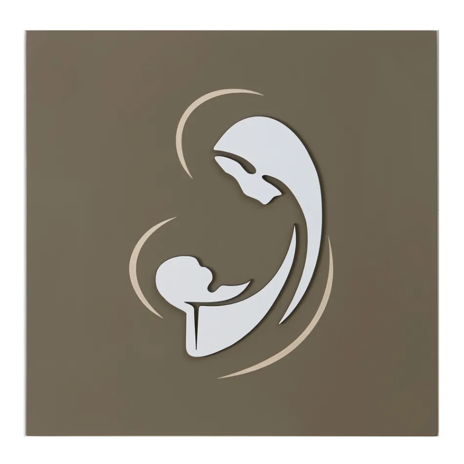 Laser Engraved Picture of the Madonna with Child Made in Italy - Bashira Viadurini