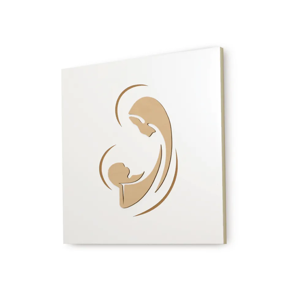 Laser Engraved Picture of the Madonna with Child Made in Italy - Bashira Viadurini