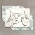 Wooden picture with print of a kiss to a child Made in Italy - Andorra Viadurini