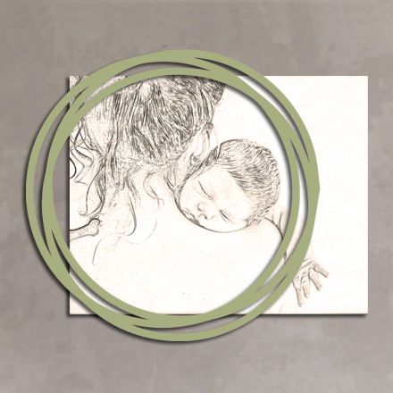 Wooden Picture with Print of Woman with Child Made in Italy - Taiwan Viadurini