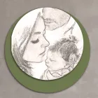 Wooden picture with print of a united family Made in Italy - Canada Viadurini