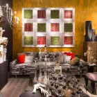 Modern Wall Picture in Metal and Artificial Flowers Made in Italy - Trimo Viadurini