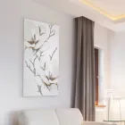Laser Made Picture with Magnolia Flower Made in Italy - Misaki Viadurini