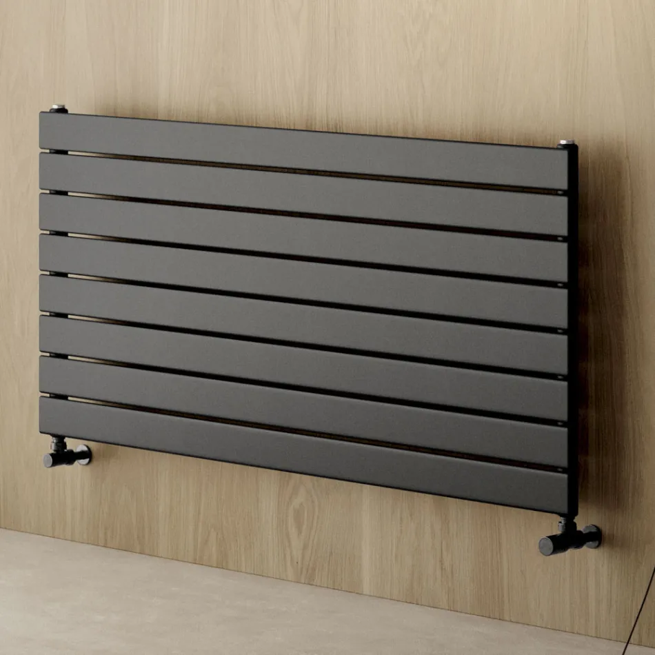 Single Hydraulic Radiator in Black Carbon Steel Made in Italy - Ciro Viadurini