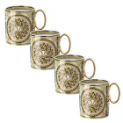 Rosenthal Versace Barocco Mosaic 4 Glasses with Porcelain Handle - Mosaic Viadurini