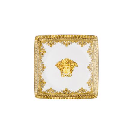 Rosenthal Versace I Love Baroque 6 Flat Square Porcelain Bowls - Baroque Viadurini