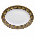 Rosenthal Versace Medusa Blue modern oval porcelain plate 40 cm