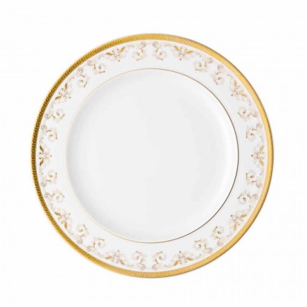 Rosenthal Versace Medusa Gala Gold Flat plate 27cm porcelain design Viadurini