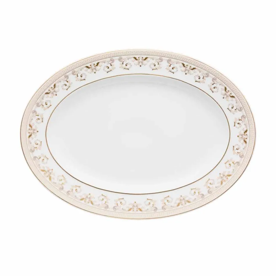 Rosenthal Versace Medusa Gala Oval plate 34cm of porcelain design Viadurini