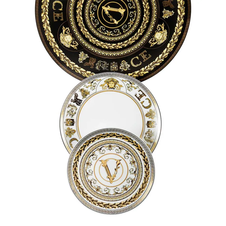 Rosenthal Versace Virtus Gala Placeholder Plate Diameter 33 cm in Porcelain - Baroque Viadurini